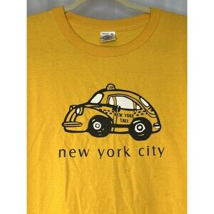 Vintage Streetwear New York City Taxi Cab Men’s XL Yellow T-shirt Grunge 90s